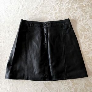 H&M Faux-leather Mini Skirt